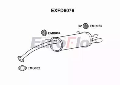 Глушитель выхлопных газов конечный EuroFlo EXFD6076