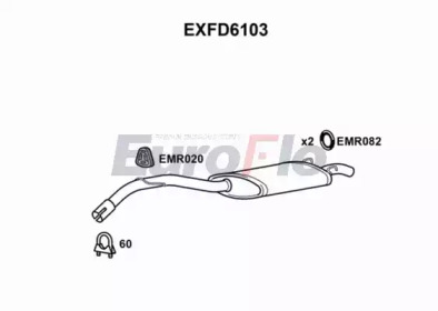 Глушитель выхлопных газов конечный EuroFlo EXFD6103