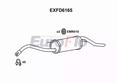 Глушитель выхлопных газов конечный EuroFlo EXFD6165