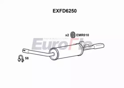 Глушитель выхлопных газов конечный EuroFlo EXFD6250