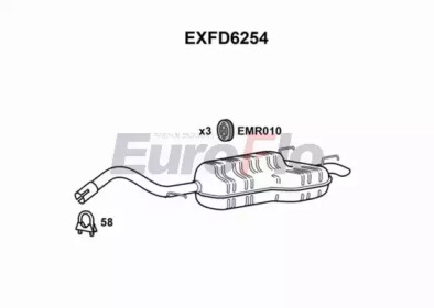 Глушитель выхлопных газов конечный EuroFlo EXFD6254