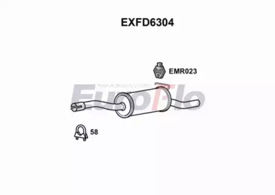 Глушитель выхлопных газов конечный EuroFlo EXFD6304