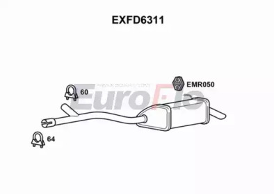 Глушитель выхлопных газов конечный EuroFlo EXFD6311