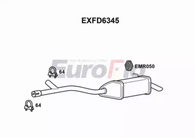 Глушитель выхлопных газов конечный EuroFlo EXFD6345