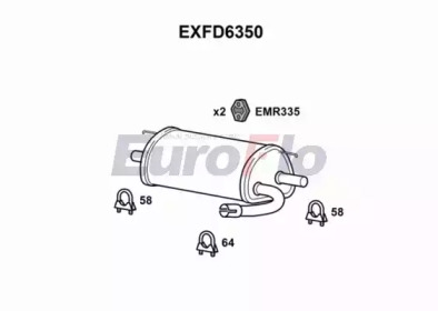 Глушитель выхлопных газов конечный EuroFlo EXFD6350