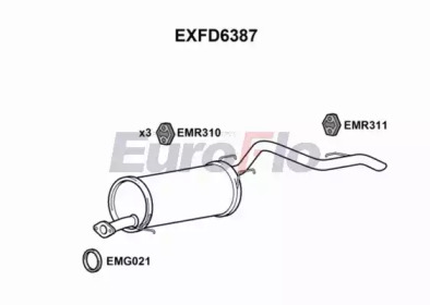 Глушитель выхлопных газов конечный EuroFlo EXFD6387