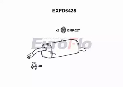 Глушитель выхлопных газов конечный EuroFlo EXFD6425