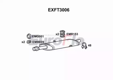 Средний глушитель выхлопных газов EuroFlo EXFT3006