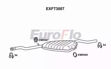 Средний глушитель выхлопных газов EuroFlo EXFT3007