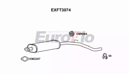 Средний глушитель выхлопных газов EuroFlo EXFT3074