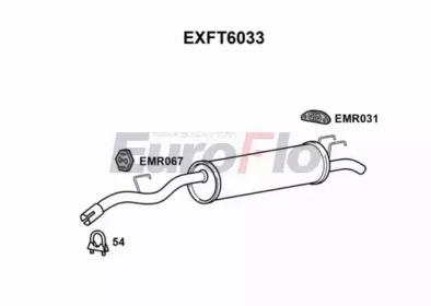 Глушитель выхлопных газов конечный EuroFlo EXFT6033