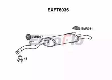 Глушитель выхлопных газов конечный EuroFlo EXFT6036