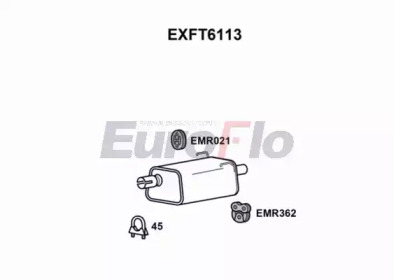 Глушитель выхлопных газов конечный EuroFlo EXFT6113