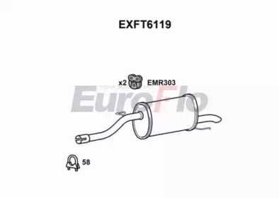 Глушитель выхлопных газов конечный EuroFlo EXFT6119