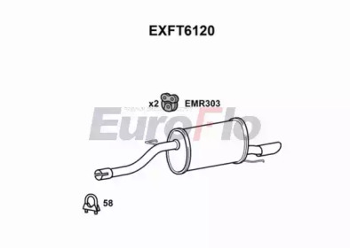 Глушитель выхлопных газов конечный EuroFlo EXFT6120