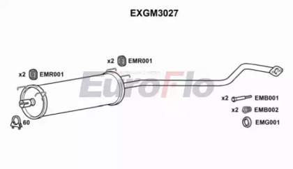 Средний глушитель выхлопных газов EuroFlo EXGM3027