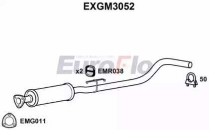 Средний глушитель выхлопных газов EuroFlo EXGM3052