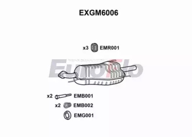 Глушитель выхлопных газов конечный EuroFlo EXGM6006