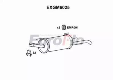 Глушитель выхлопных газов конечный EuroFlo EXGM6025