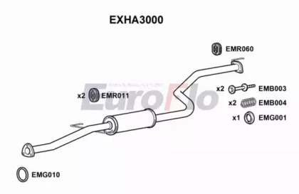 Средний глушитель выхлопных газов EuroFlo EXHA3000