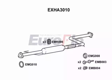 Средний глушитель выхлопных газов EuroFlo EXHA3010