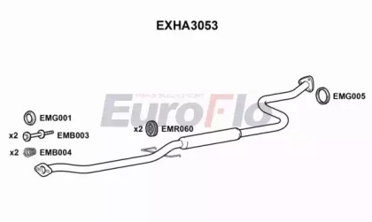 Средний глушитель выхлопных газов EuroFlo EXHA3053