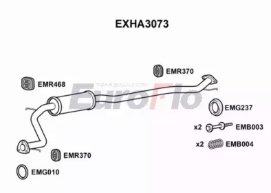 Средний глушитель выхлопных газов EuroFlo EXHA3073