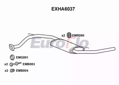 Глушитель выхлопных газов конечный EuroFlo EXHA6037