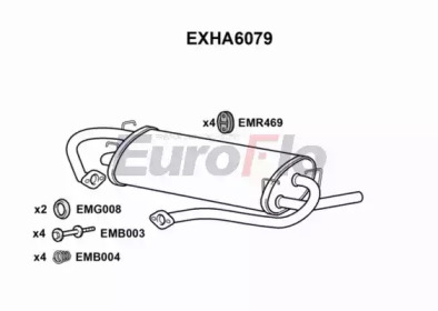 Глушитель выхлопных газов конечный EuroFlo EXHA6079