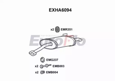 Глушитель выхлопных газов конечный EuroFlo EXHA6094