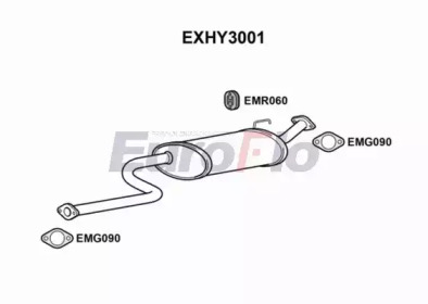 Средний глушитель выхлопных газов EuroFlo EXHY3001