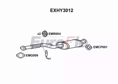 Средний глушитель выхлопных газов EuroFlo EXHY3012