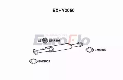 Средний глушитель выхлопных газов EuroFlo EXHY3050