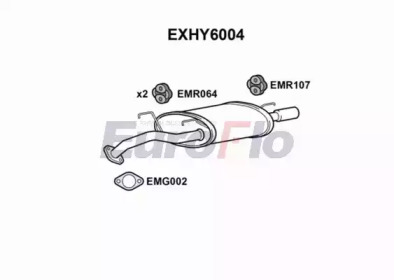 Глушитель выхлопных газов конечный EuroFlo EXHY6004