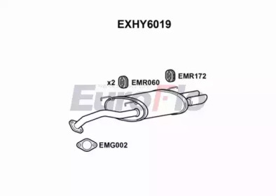 Глушитель выхлопных газов конечный EuroFlo EXHY6019