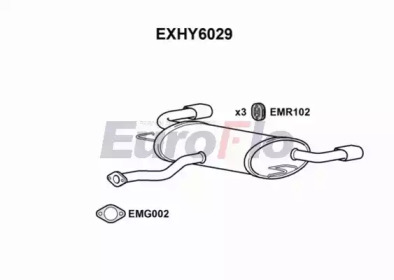 Глушитель выхлопных газов конечный EuroFlo EXHY6029