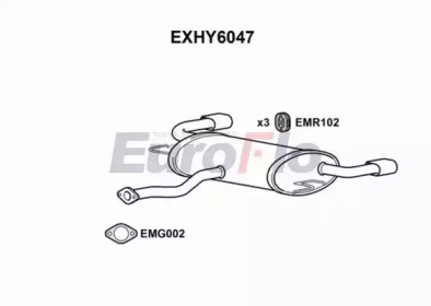 Глушитель выхлопных газов конечный EuroFlo EXHY6047