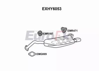 Глушитель выхлопных газов конечный EuroFlo EXHY6053