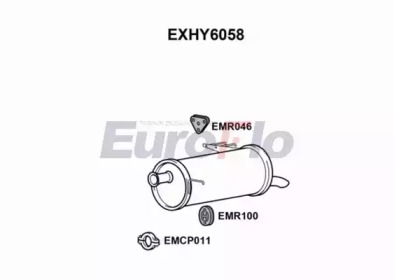 Глушитель выхлопных газов конечный EuroFlo EXHY6058