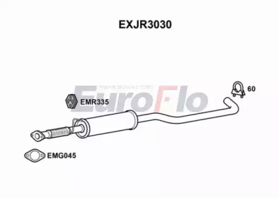 Средний глушитель выхлопных газов EuroFlo EXJR3030