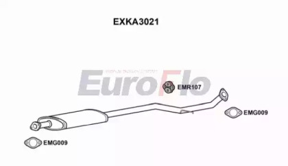 Средний глушитель выхлопных газов EuroFlo EXKA3021