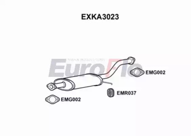 Средний глушитель выхлопных газов EuroFlo EXKA3023