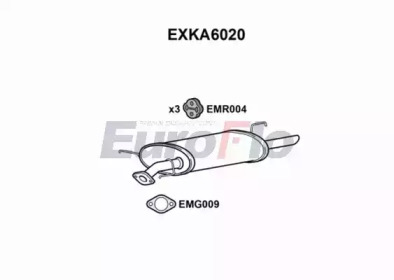 Глушитель выхлопных газов конечный EuroFlo EXKA6020