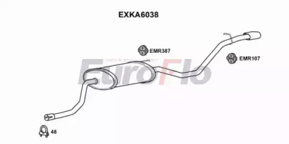 Глушитель выхлопных газов конечный EuroFlo EXKA6038