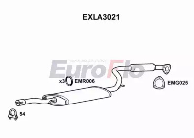 Средний глушитель выхлопных газов EuroFlo EXLA3021