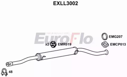 Средний глушитель выхлопных газов EuroFlo EXLL3002