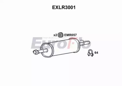 Средний глушитель выхлопных газов EuroFlo EXLR3001