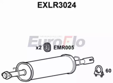 Средний глушитель выхлопных газов EuroFlo EXLR3024