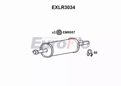 Средний глушитель выхлопных газов EuroFlo EXLR3034