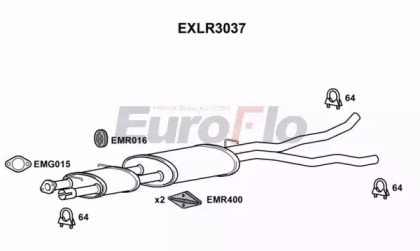 Средний глушитель выхлопных газов EuroFlo EXLR3037